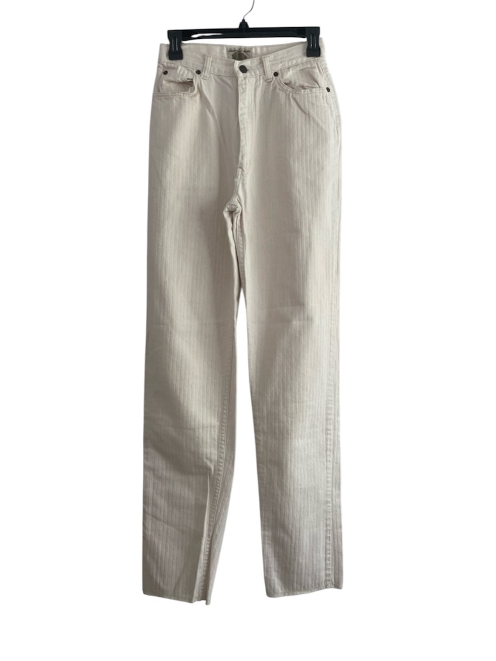 Vintage Organically Grown by APPEJA Cream Herringbone Cotton Straight Leg Jeans